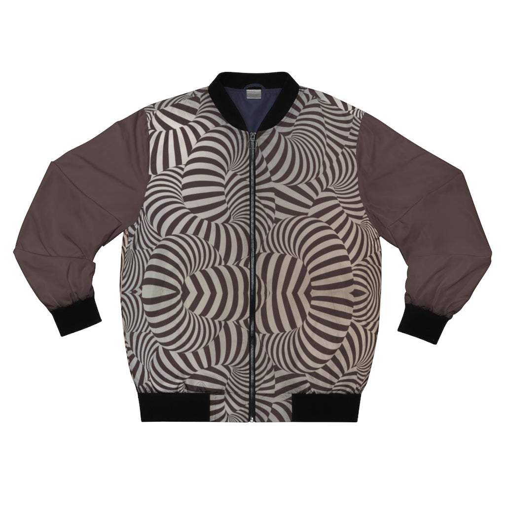CONSTELIS VOSS Brown Trippy 3D Anime Prince Men's AOP Bomber Jacket by CONSTELIS VOSS