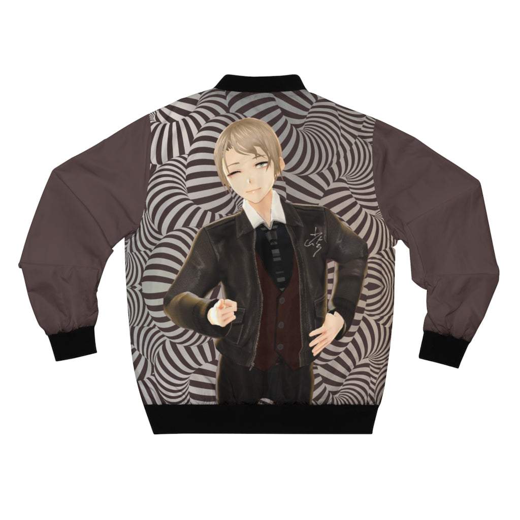 CONSTELIS VOSS Brown Trippy 3D Anime Prince Men's AOP Bomber Jacket by CONSTELIS VOSS