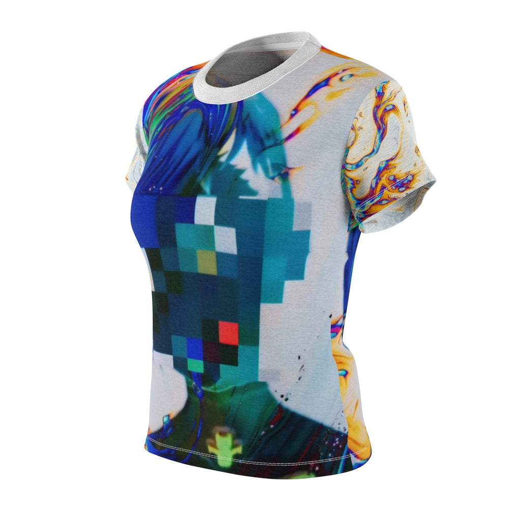Cyberpunk Reckoner Glitch Anime T-Shirt-Printify-All Over Print,AOP Clothing,Crew neck,Made in USA,Merch,Regular fit,Sublimation,T-shirts,Women's Clothing