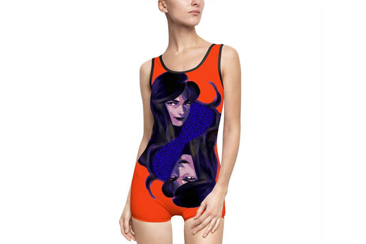 CONSTELIS VOSS Red Anime Femme Fatale Vintage Style Body-suit/Swimsuit by CONSTELIS VOSS