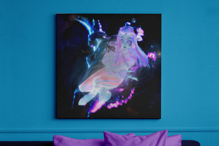 Robot Fairy Galaxy Canvas Print Artwork