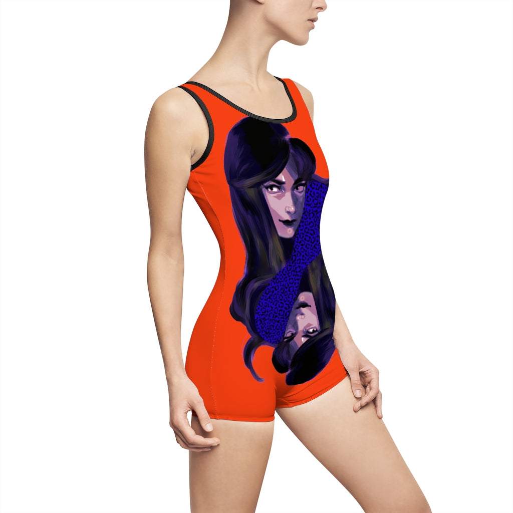 CONSTELIS VOSS Red Anime Femme Fatale Vintage Style Body-suit/Swimsuit by CONSTELIS VOSS