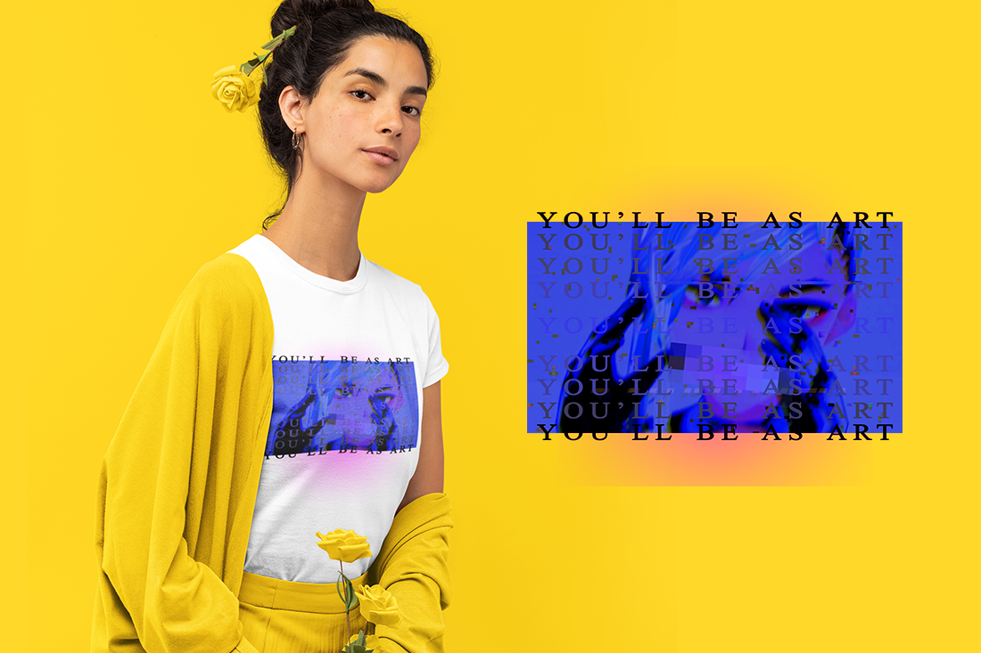 Blue Cyberpunk 3D Anime Graphic T-Shirt