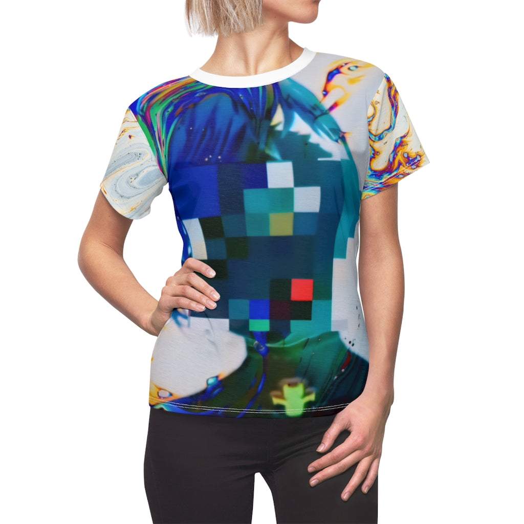 Cyberpunk Reckoner Glitch Anime T-Shirt-Printify-All Over Print,AOP Clothing,Crew neck,Made in USA,Merch,Regular fit,Sublimation,T-shirts,Women's Clothing