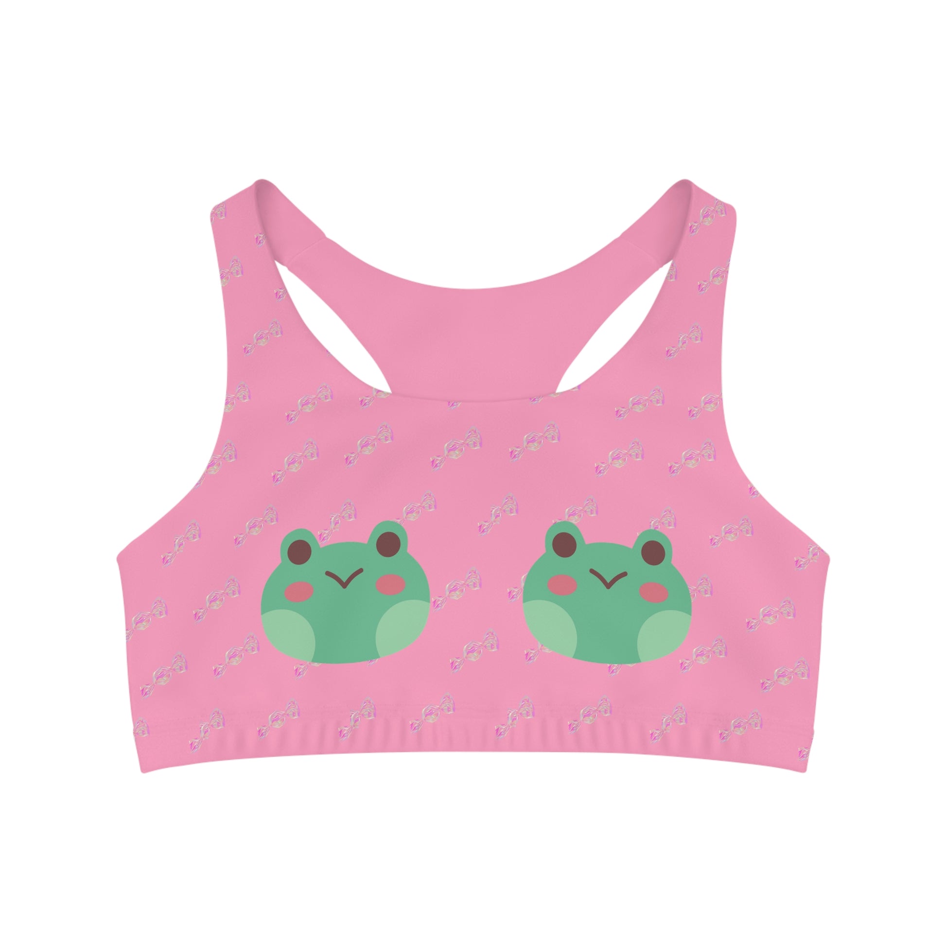 LivvieFrogSeamlessBraPinkCropTop