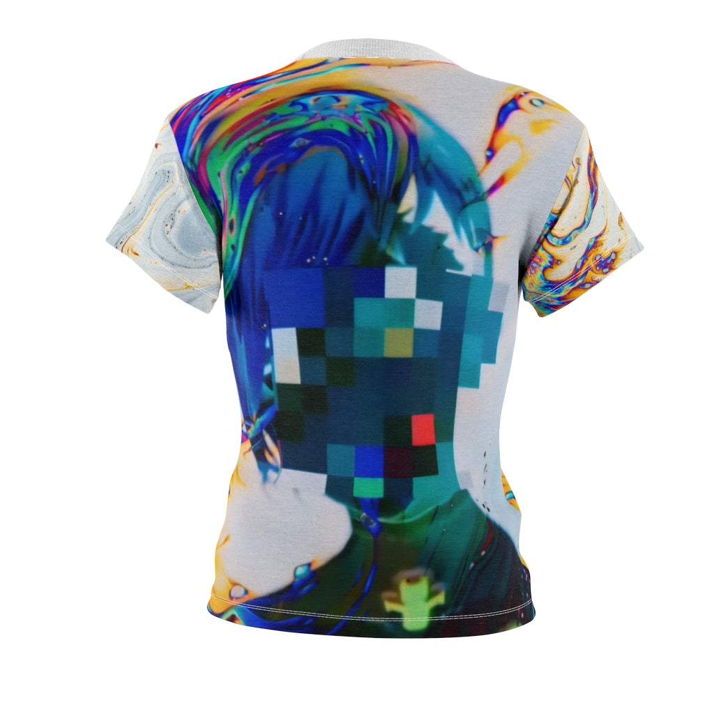 Cyberpunk Reckoner Glitch Anime T-Shirt-Printify-All Over Print,AOP Clothing,Crew neck,Made in USA,Merch,Regular fit,Sublimation,T-shirts,Women's Clothing