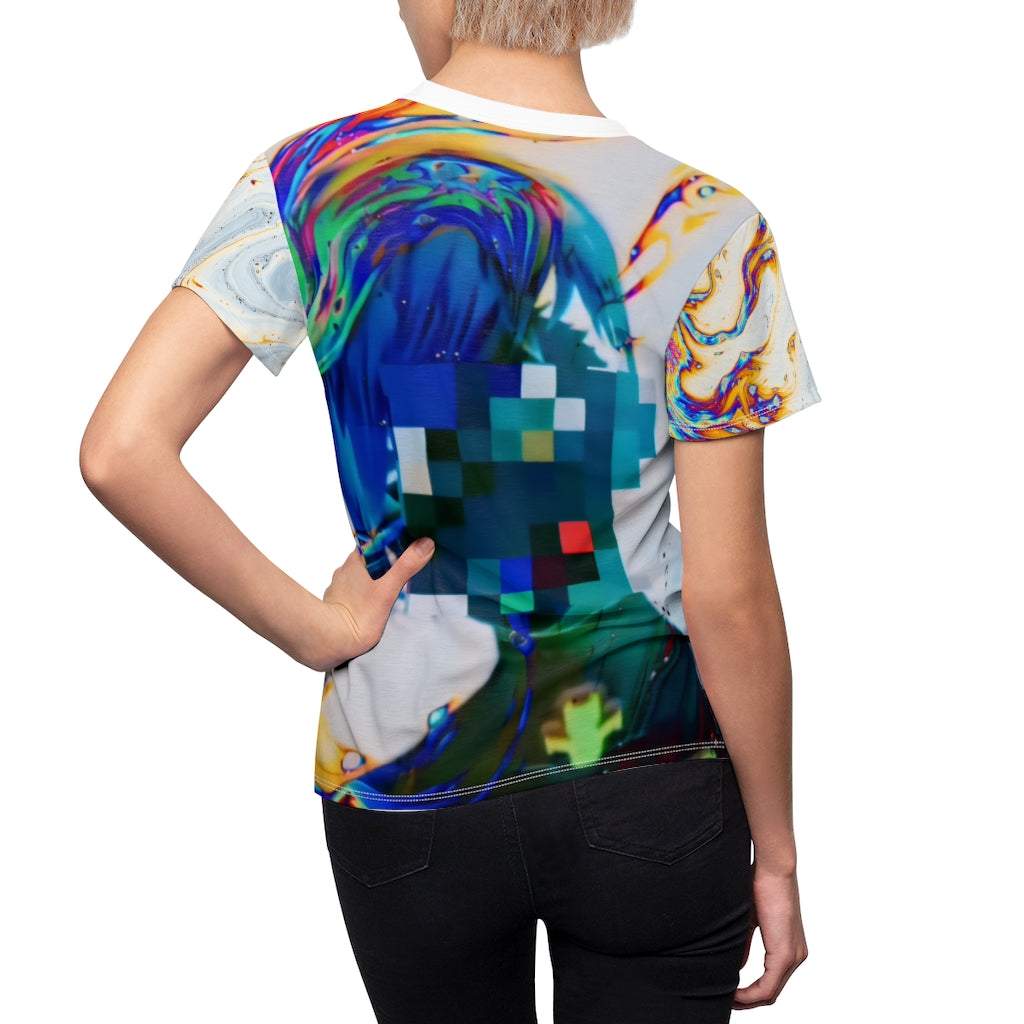 Cyberpunk Reckoner Glitch Anime T-Shirt-Printify-All Over Print,AOP Clothing,Crew neck,Made in USA,Merch,Regular fit,Sublimation,T-shirts,Women's Clothing