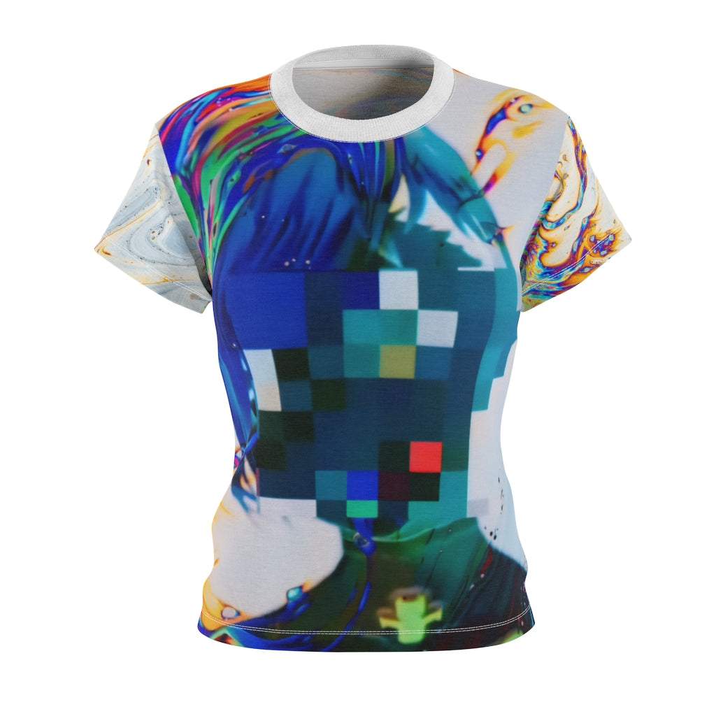 Cyberpunk Reckoner Glitch Anime T-Shirt-Printify-All Over Print,AOP Clothing,Crew neck,Made in USA,Merch,Regular fit,Sublimation,T-shirts,Women's Clothing