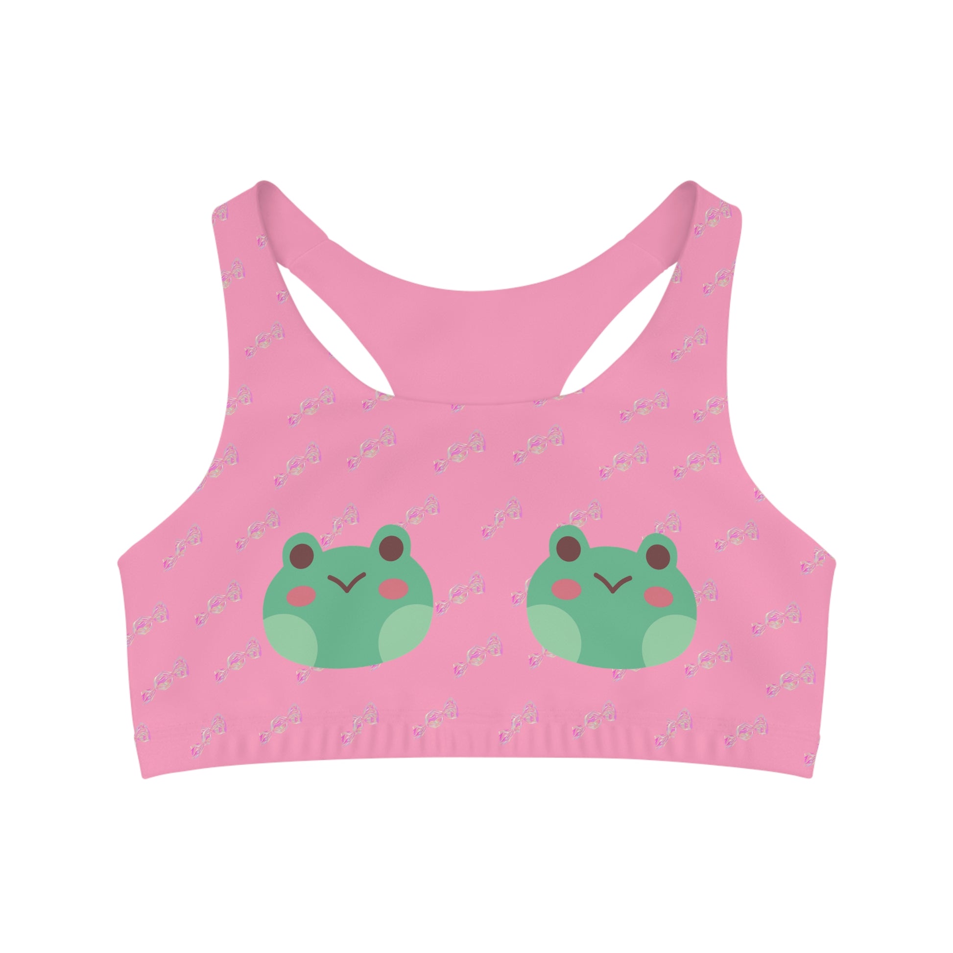 Livvie Frog Seamless Bra Pink Crop Top